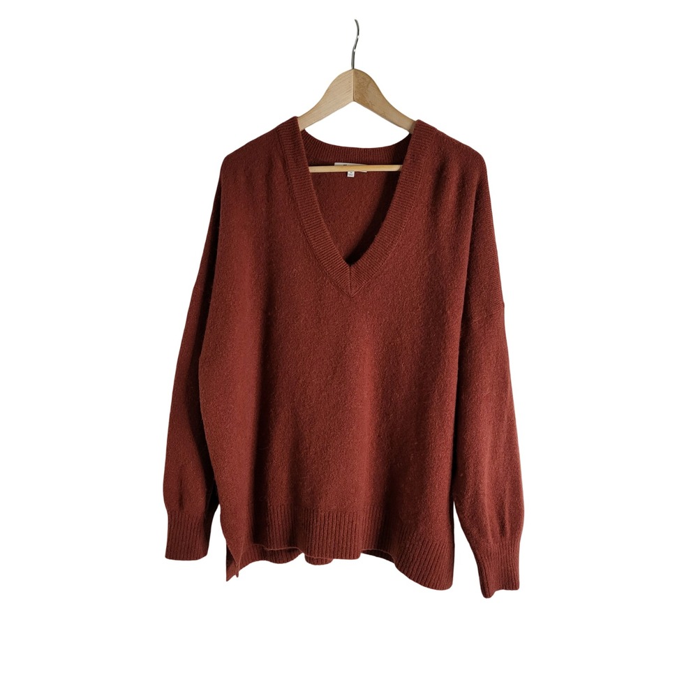 Madewell 3X Rust Brown Merino Wool Alpaca Blend Oversized Sweater Autumnal